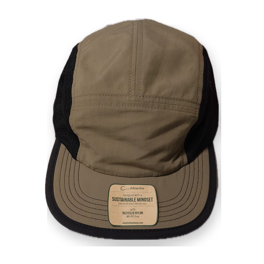 Casquette bicolore kaki et noir, côtés en filet